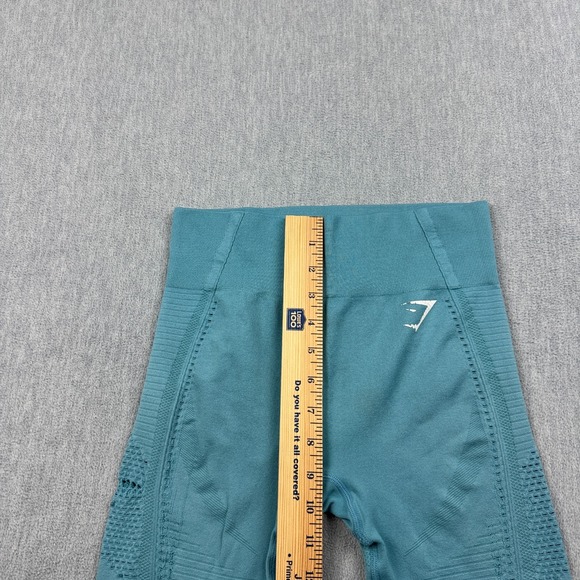 Gymshark Leggings Womens Small Blue Flawless Knit Tight 26" Yoga Gym Pants - Picture 7 of 13